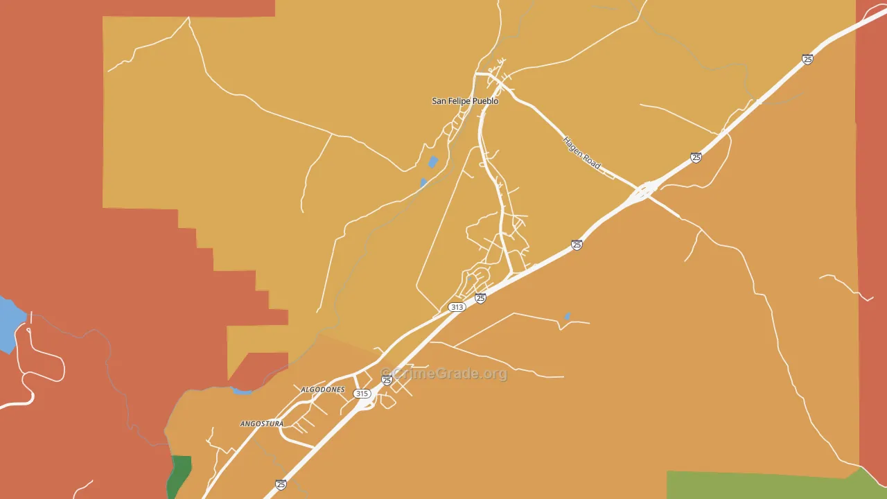 Algodones, NM Map of Theft Rates