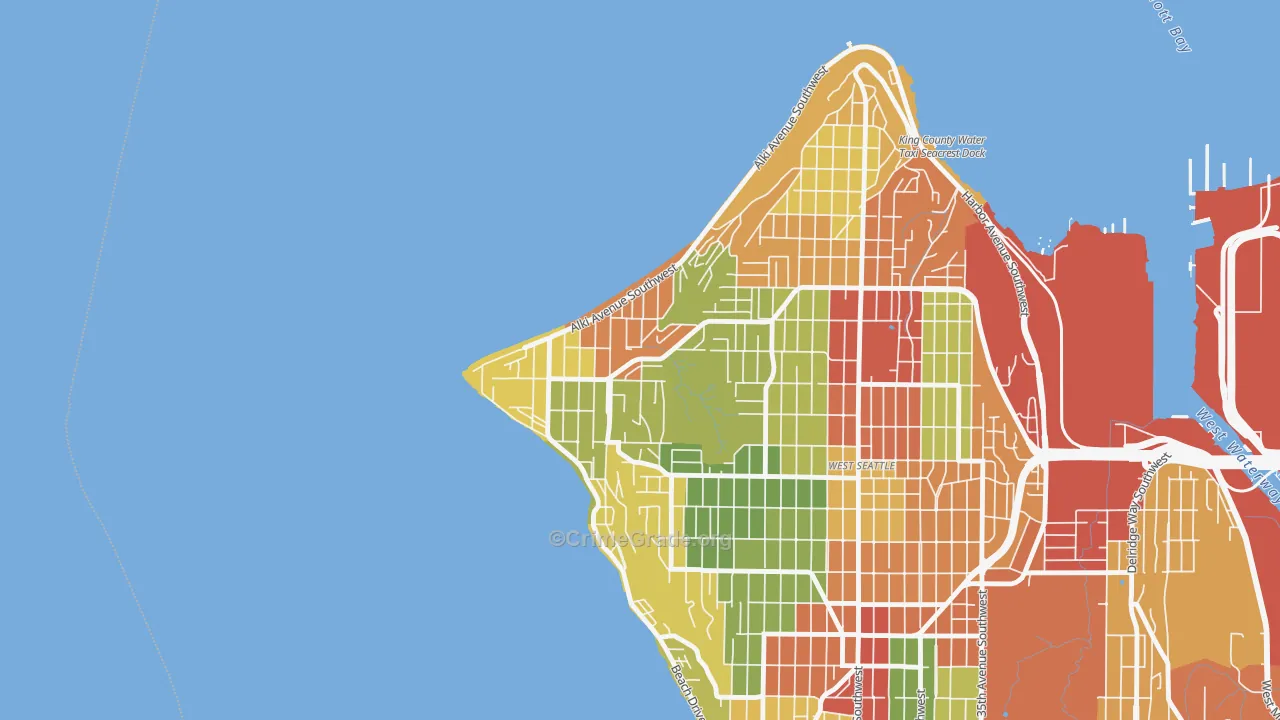 Alki, Seattle, WA Map of Theft Rates