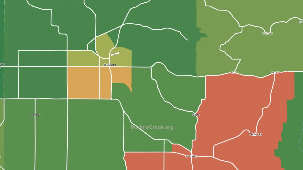 Allamakee County, IA Map of Theft Rates