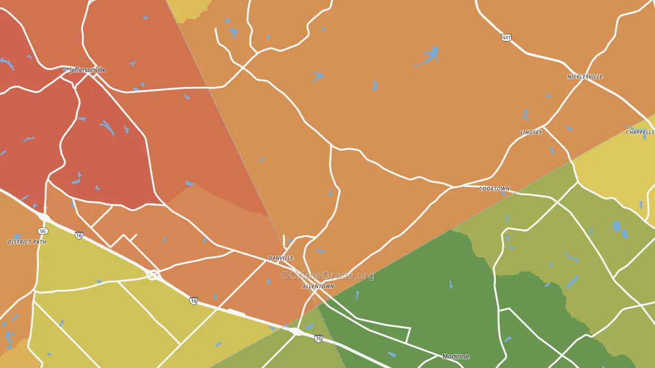 Allentown, GA Map of Theft Rates