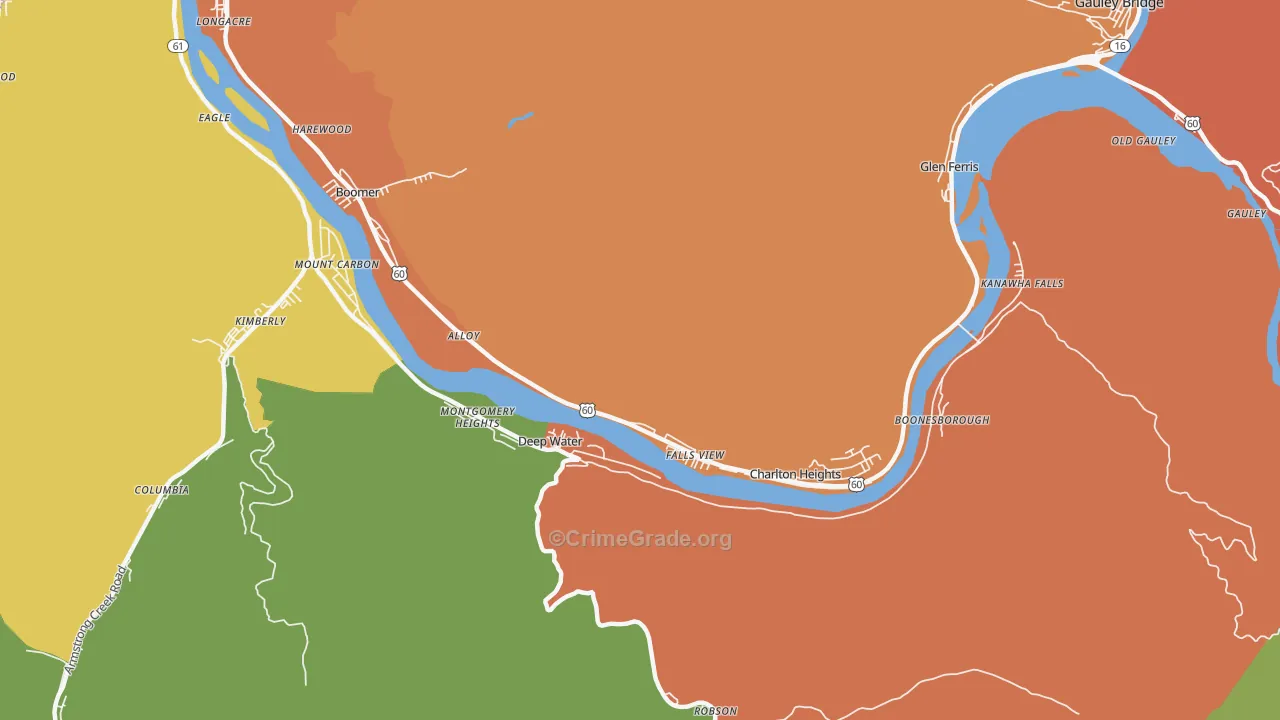 Alloy, WV Map of Theft Rates
