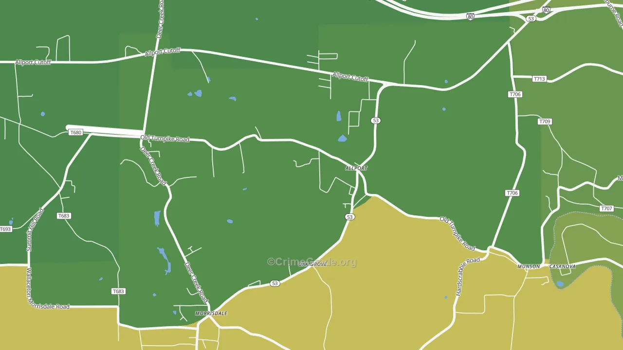 Allport, PA Map of Theft Rates