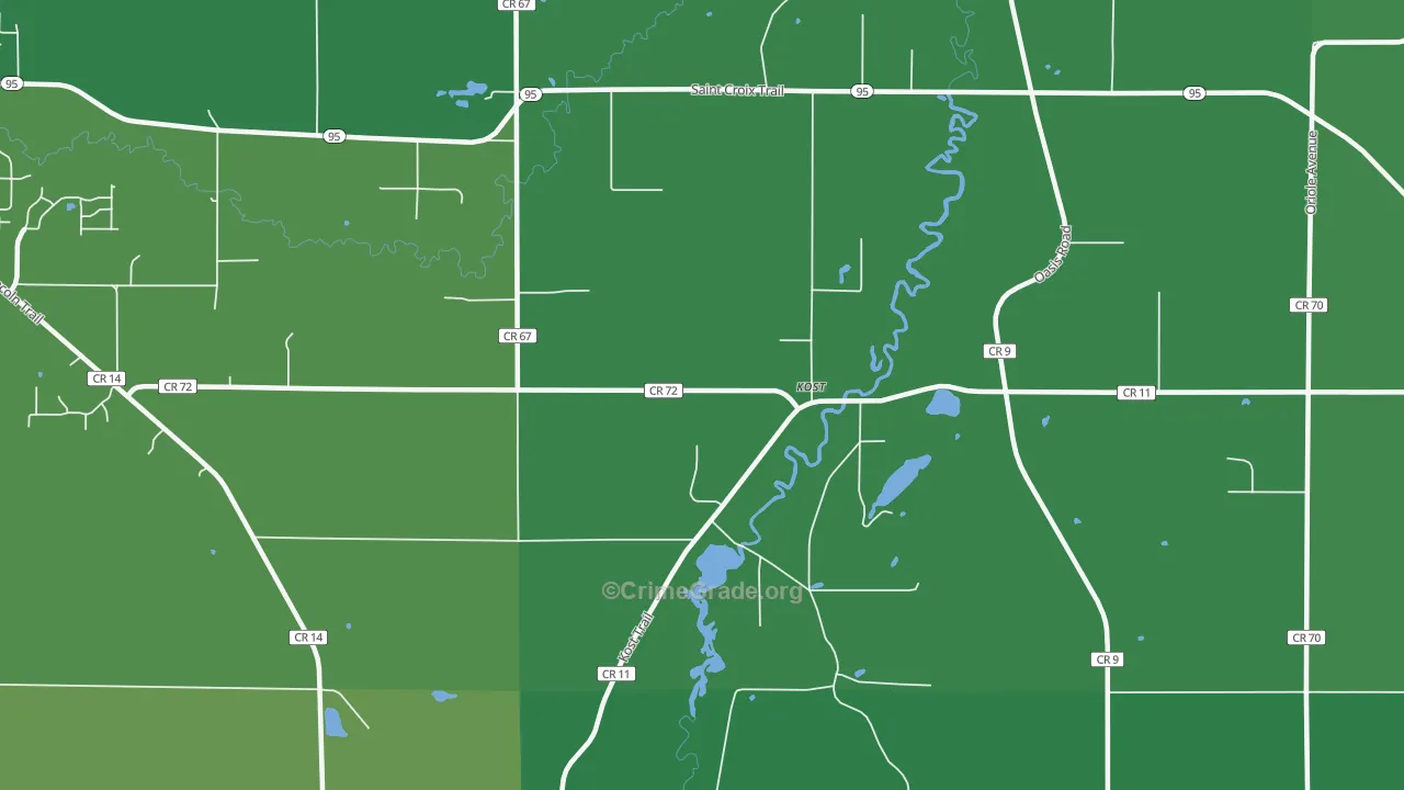 Almelund, MN Map of Theft Rates