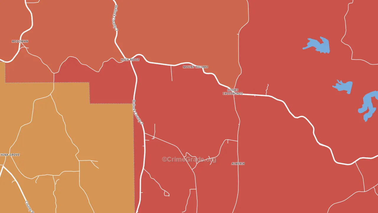 Almeria, AL Map of Theft Rates
