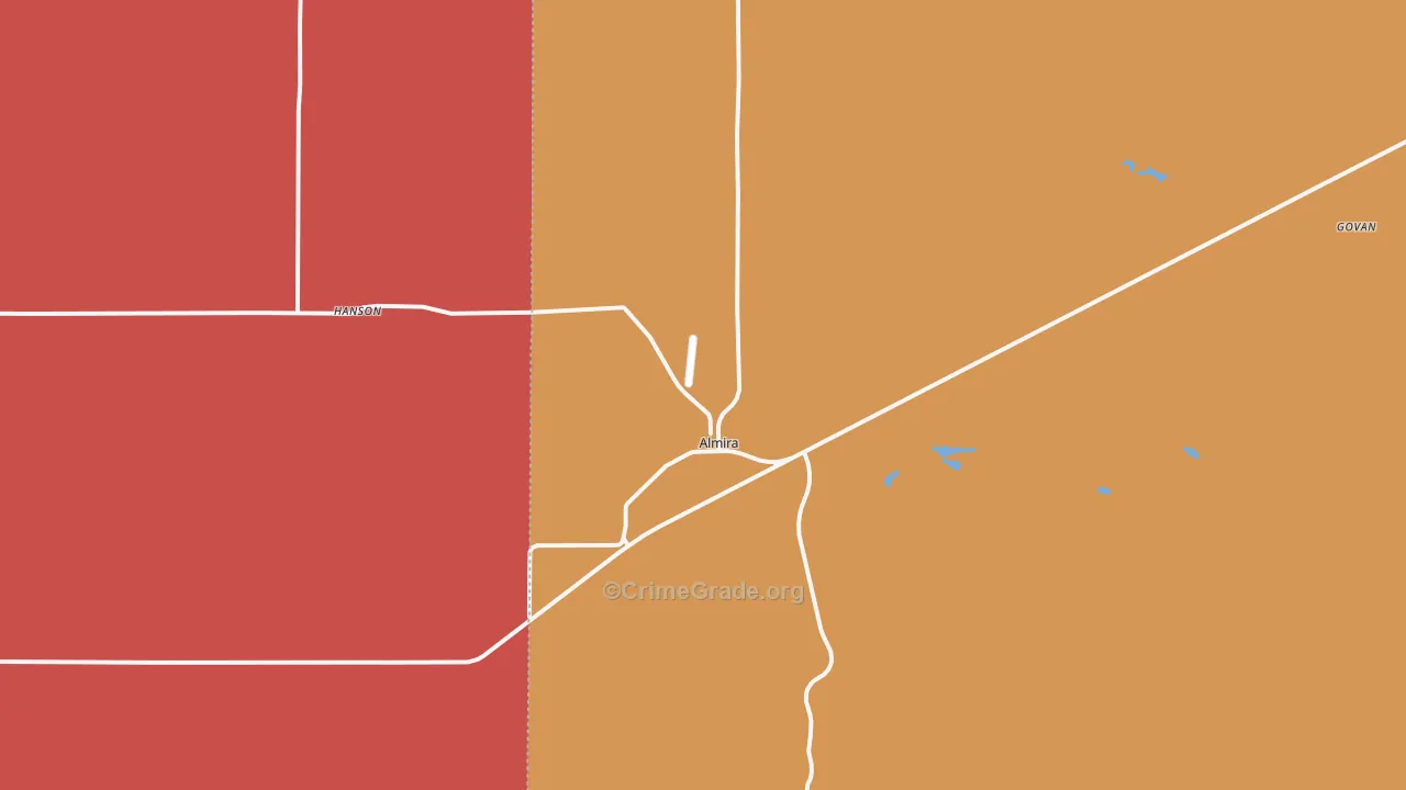 Almira, WA Map of Theft Rates