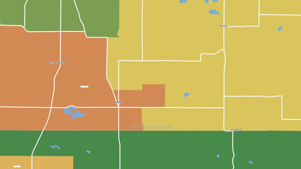 Almond, WI Map of Theft Rates