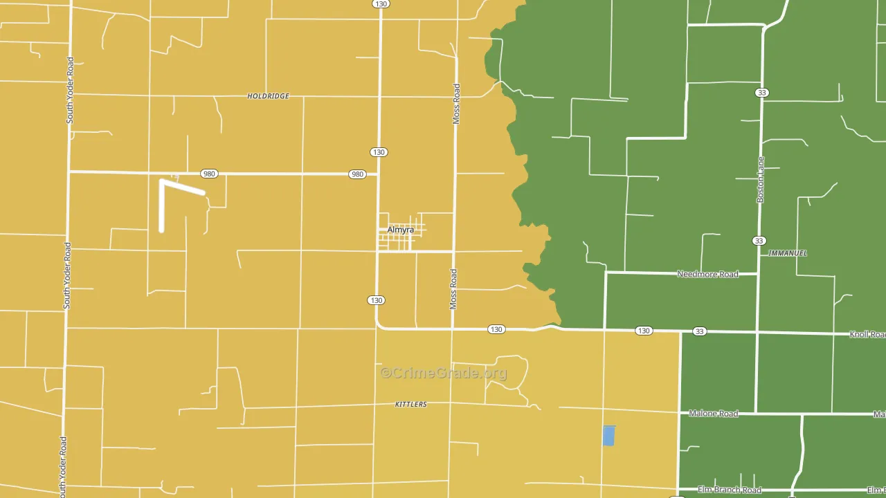 Almyra, AR Map of Theft Rates