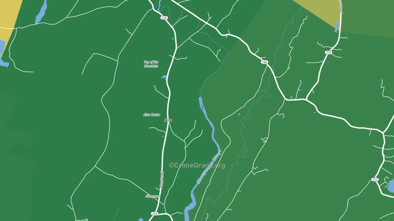 Alna, ME Map of Theft Rates
