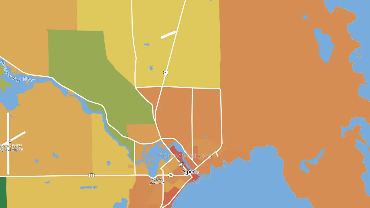 Alpena Junction, MI Map of Theft Rates