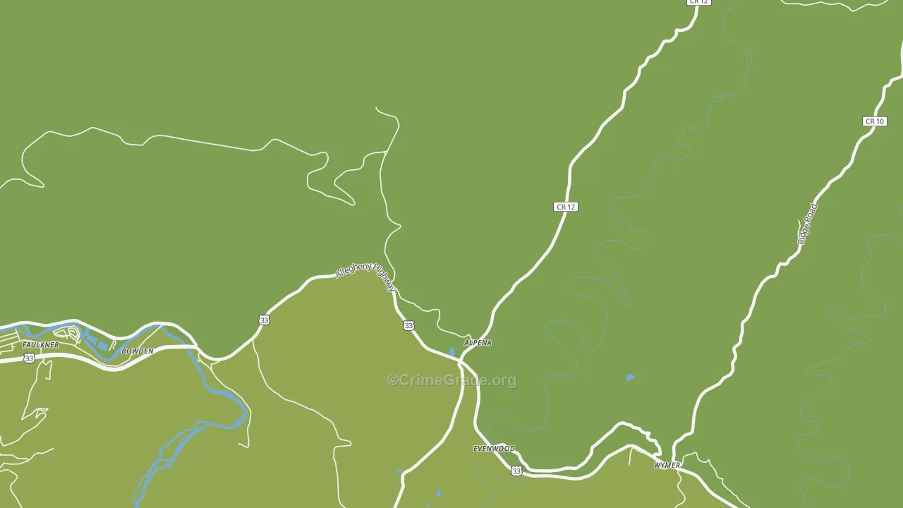 Alpena, WV Map of Theft Rates