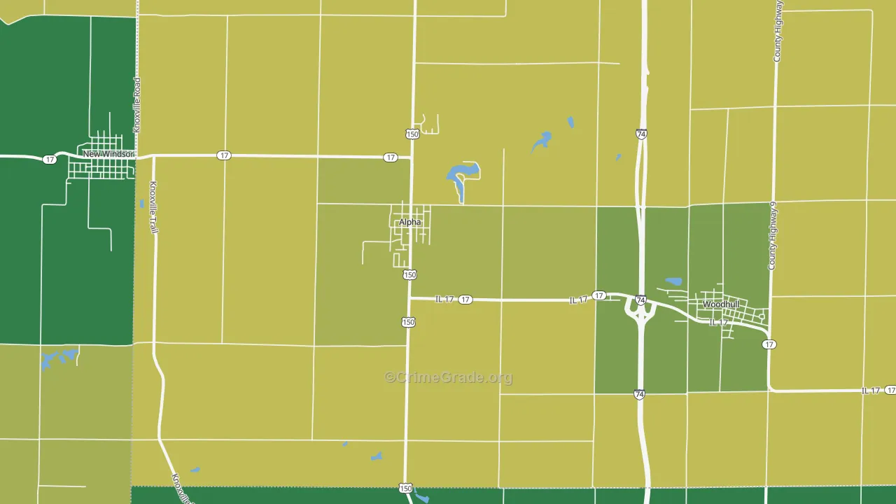 Alpha, IL Map of Theft Rates