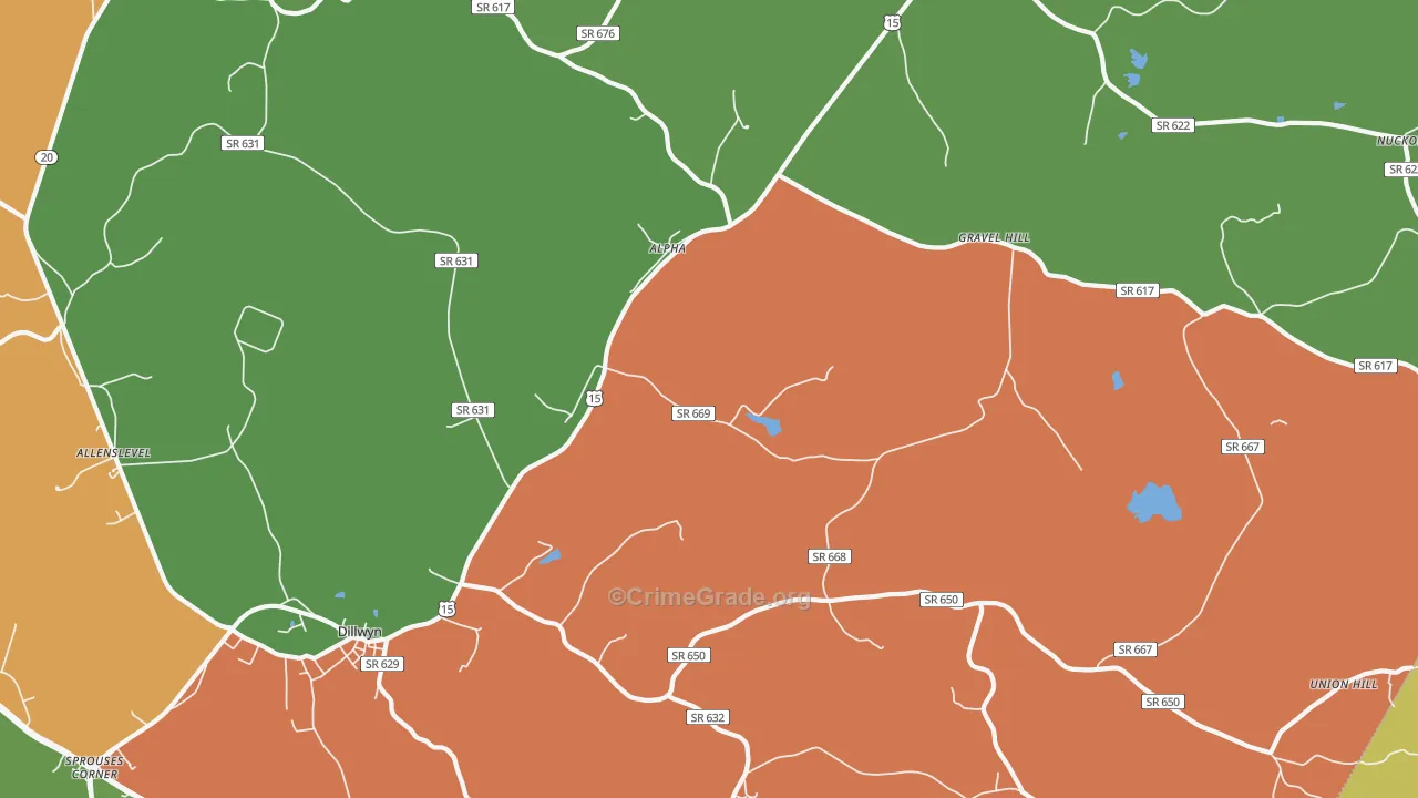 Alpha, VA Map of Theft Rates