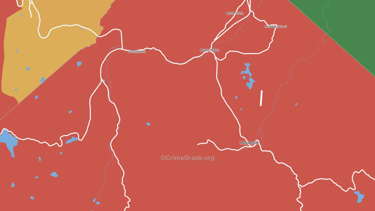 Alpine County, CA Map of Theft Rates