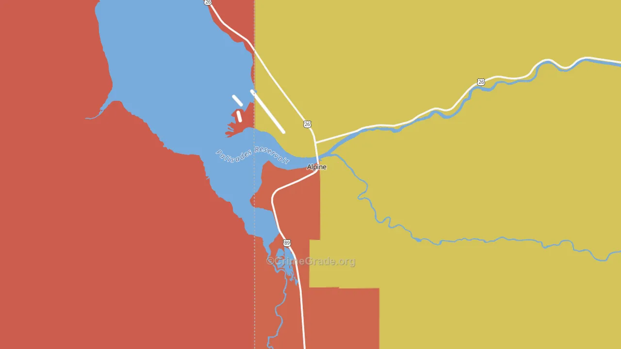 Alpine, WY Map of Theft Rates