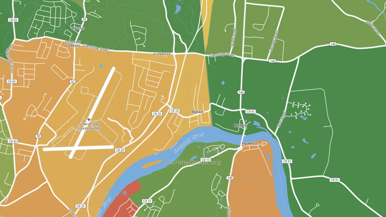 Alplaus, NY Map of Theft Rates