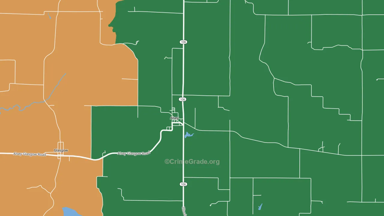 Alsey, IL Map of Theft Rates