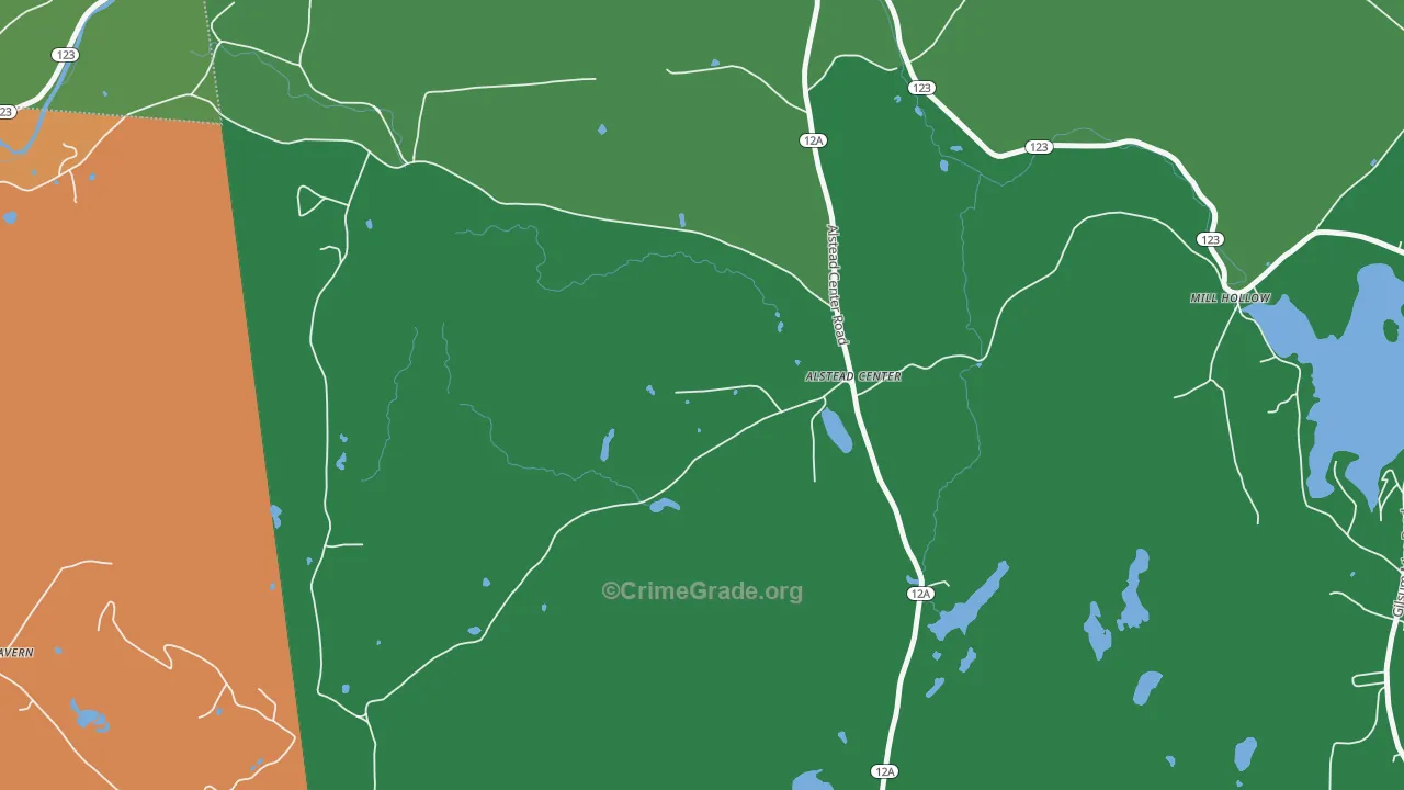 Alstead Center, NH Map of Theft Rates