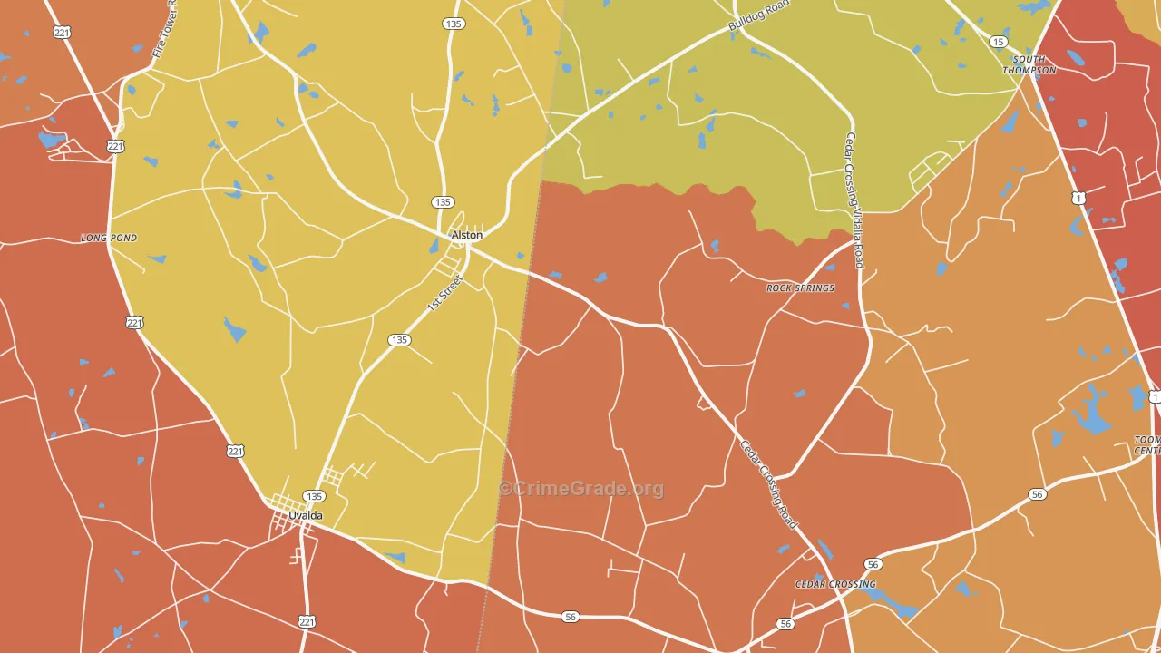 Alston, GA Map of Theft Rates