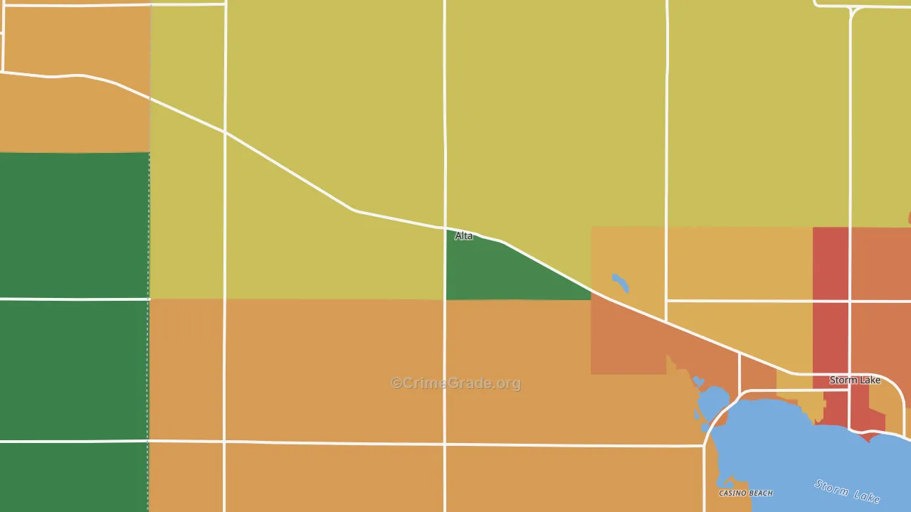 Alta, IA Map of Theft Rates