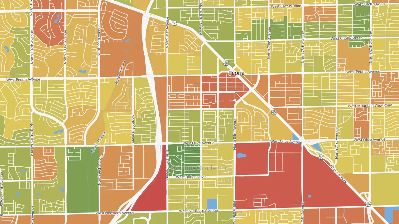 Alta Loma, Peoria, AZ Map of Theft Rates