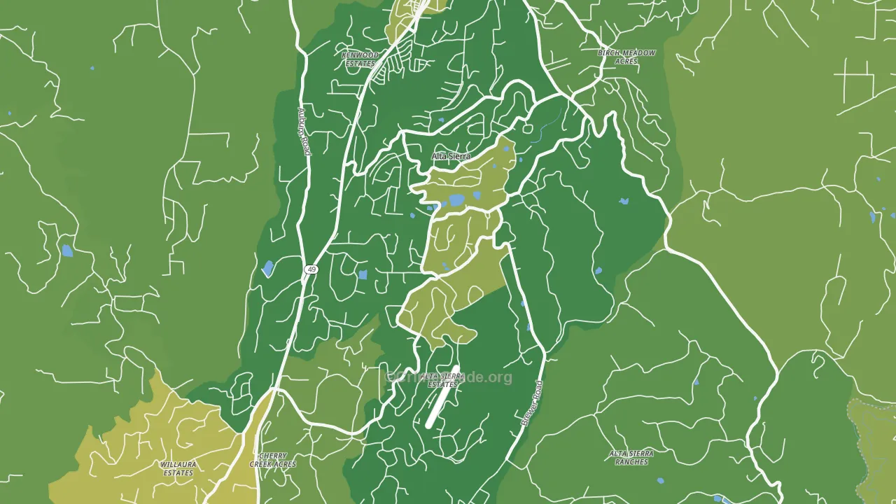 Alta Sierra, CA Map of Theft Rates