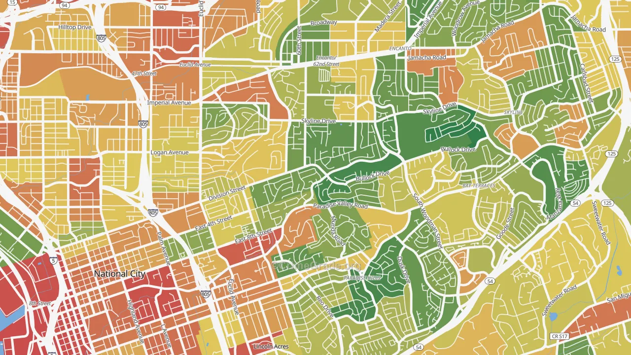 Alta Vista, San Diego, CA Map of Theft Rates