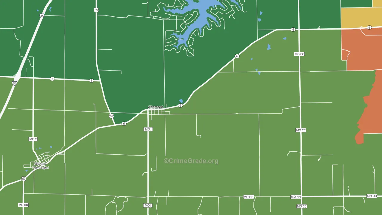 Altamont, MO Map of Theft Rates