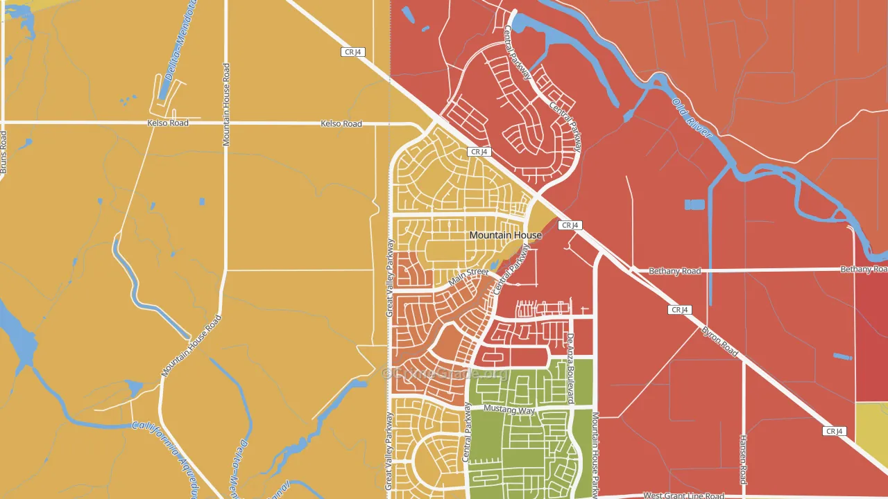 Altamont, Mountain House, CA Map of Theft Rates