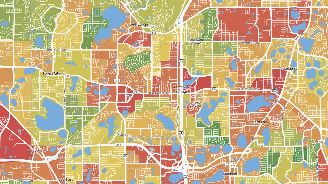 Altamonte Springs, FL Map of Theft Rates