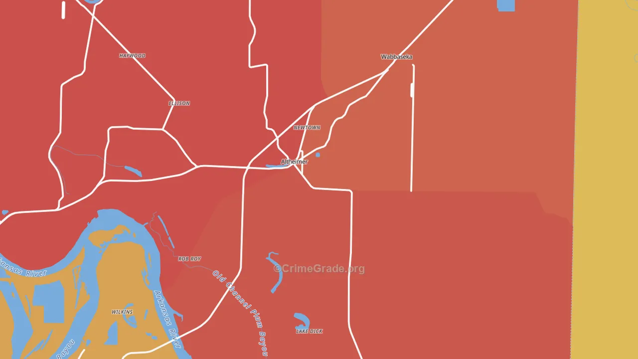 Altheimer, AR Map of Theft Rates