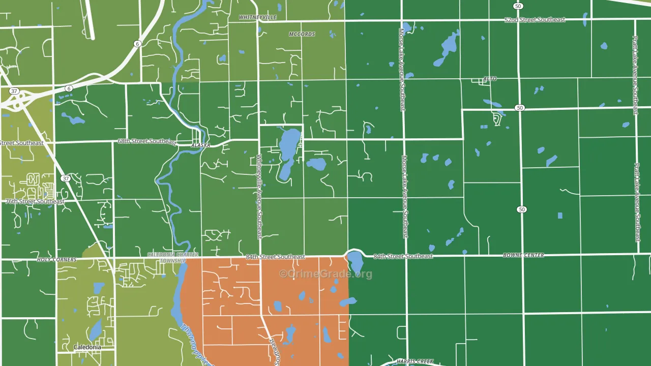 Alto, MI Map of Theft Rates