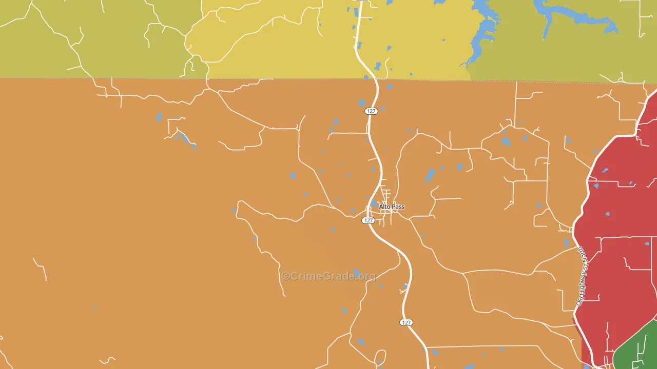 Alto Pass, IL Map of Theft Rates