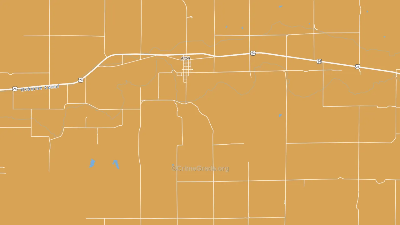 Alton, KS Map of Theft Rates