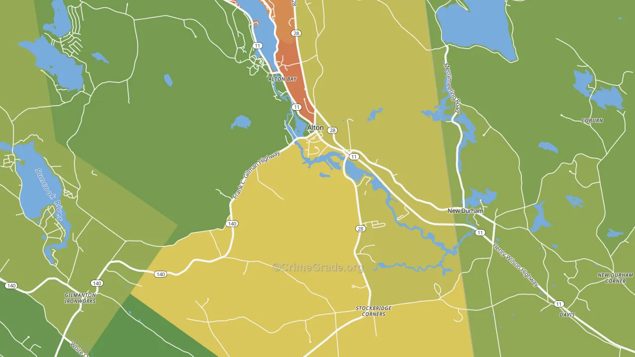 Alton, NH Map of Theft Rates