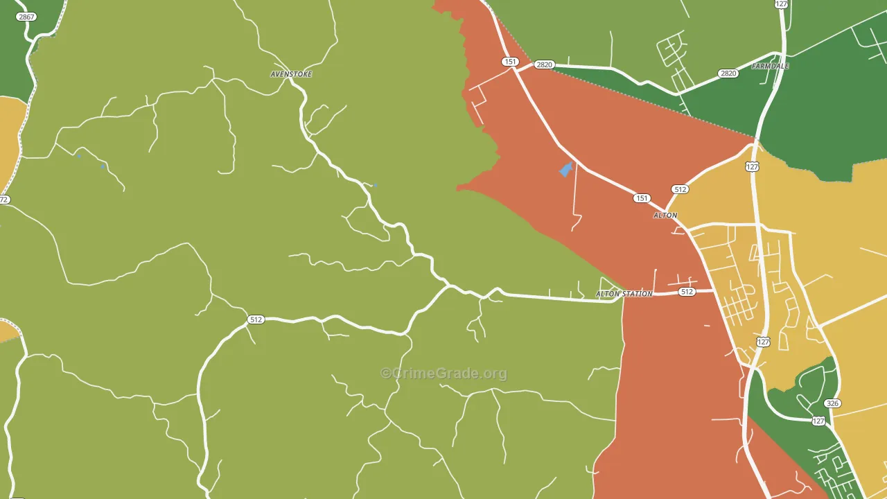 Alton Station, KY Map of Theft Rates
