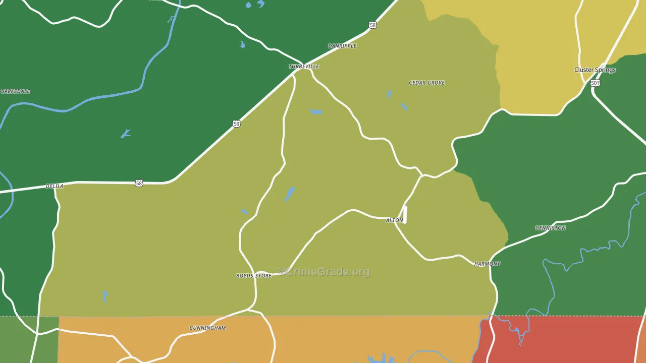 Alton, VA Map of Theft Rates