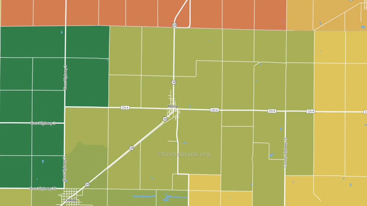 Altona, IL Map of Theft Rates