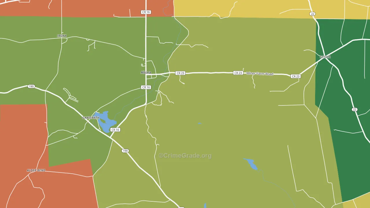 Altona, NY Map of Theft Rates