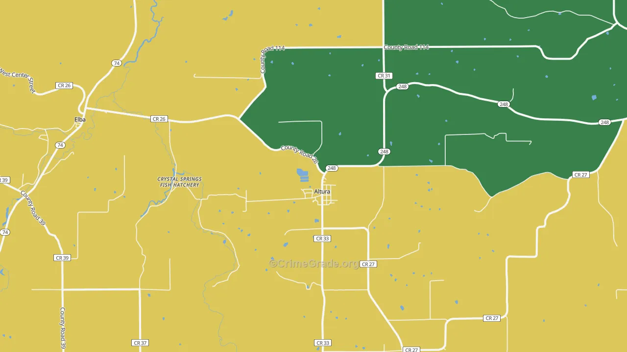 Altura, MN Map of Theft Rates