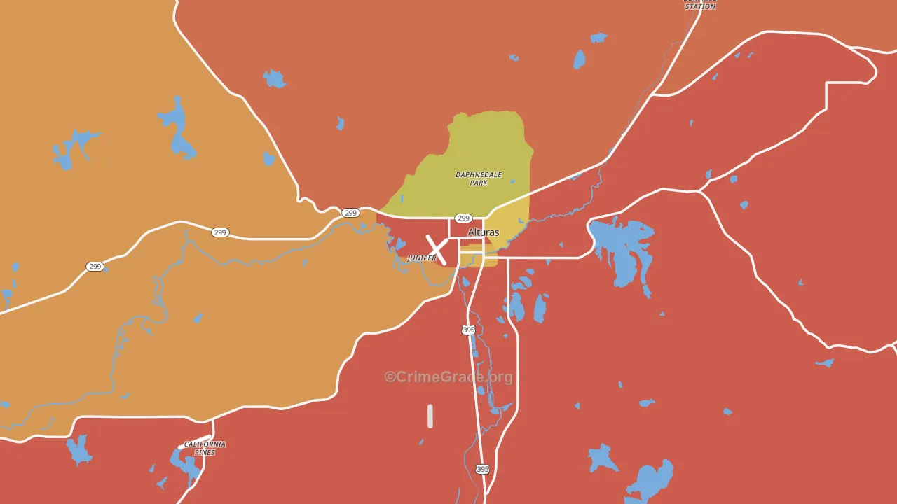 Alturas, CA Map of Theft Rates