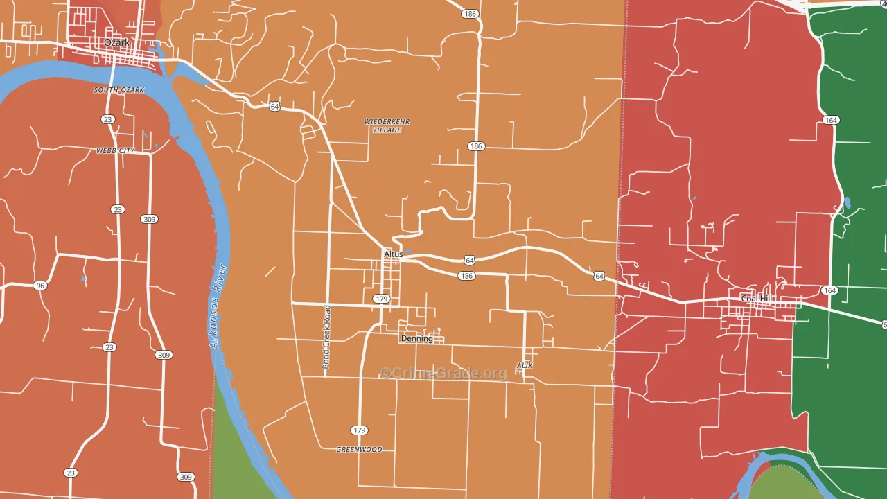 Altus, AR Map of Theft Rates
