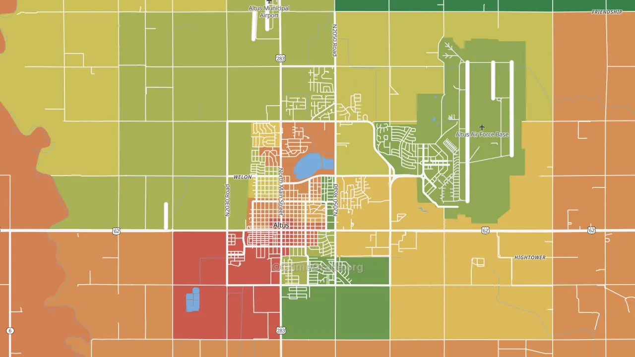 Altus, OK Map of Theft Rates