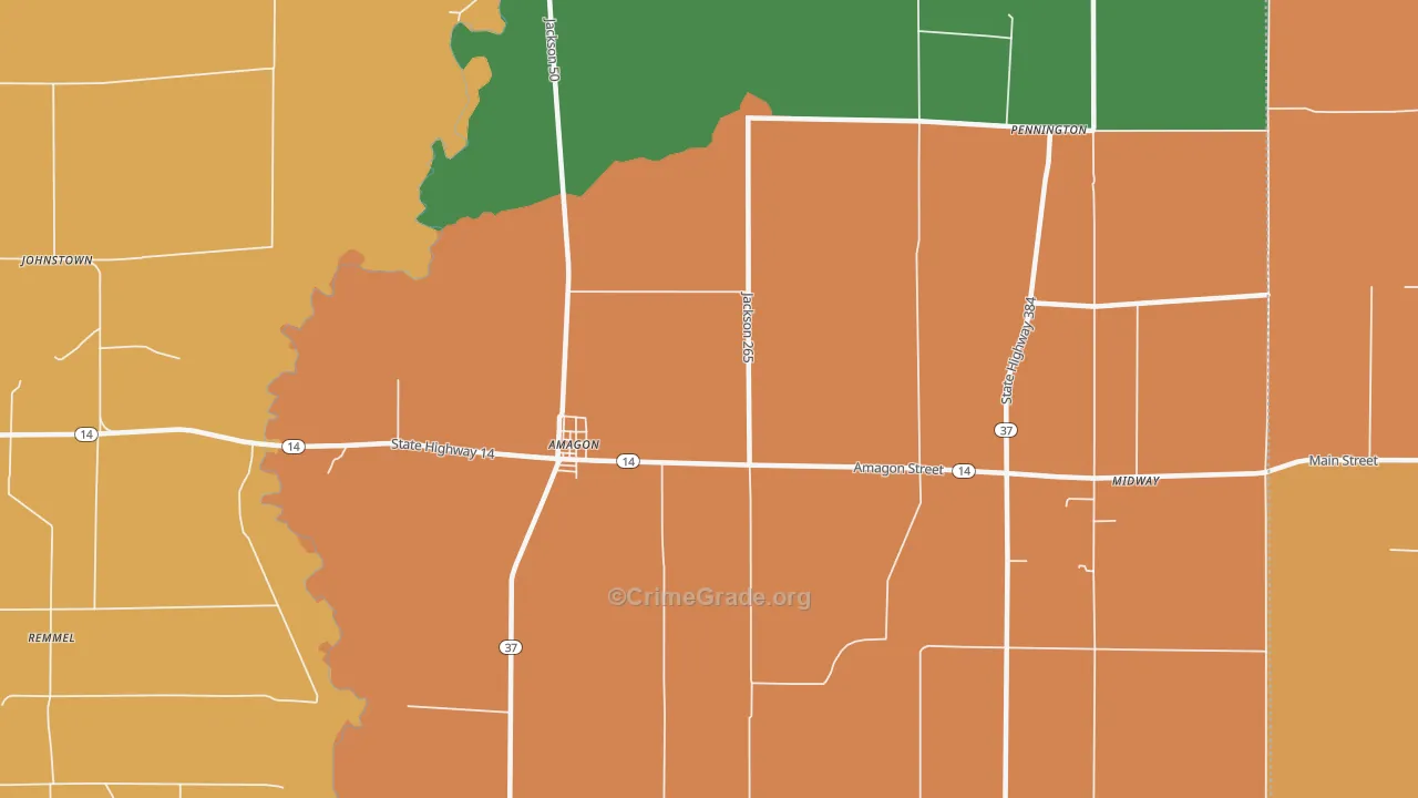 Amagon, AR Map of Theft Rates