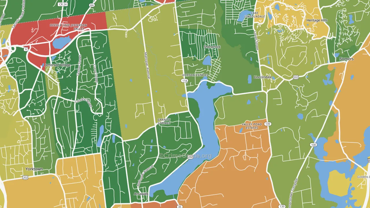 Amawalk, NY Map of Theft Rates