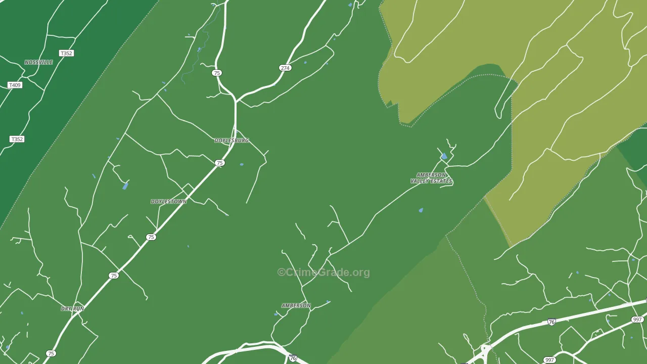 Amberson, PA Map of Theft Rates