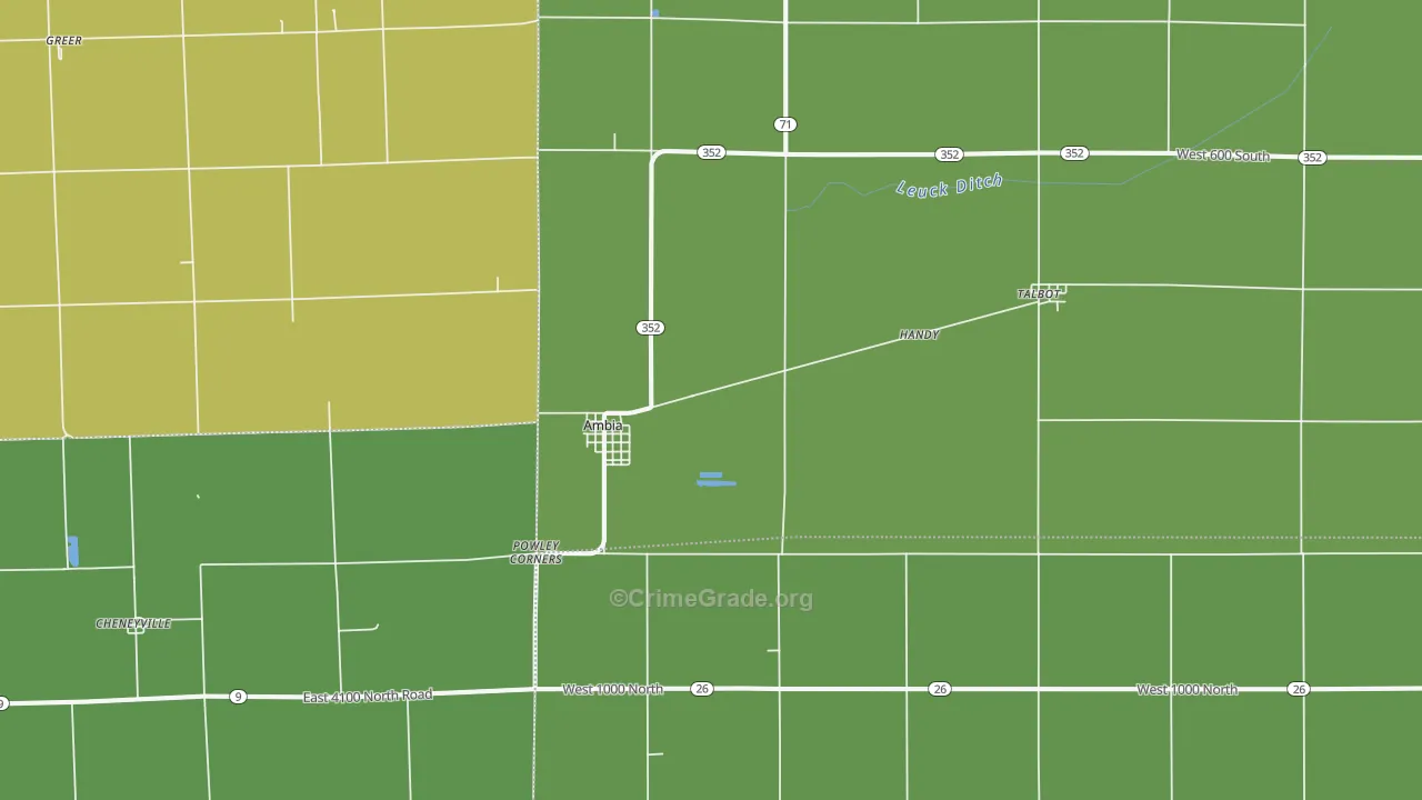 Ambia, IN Map of Theft Rates