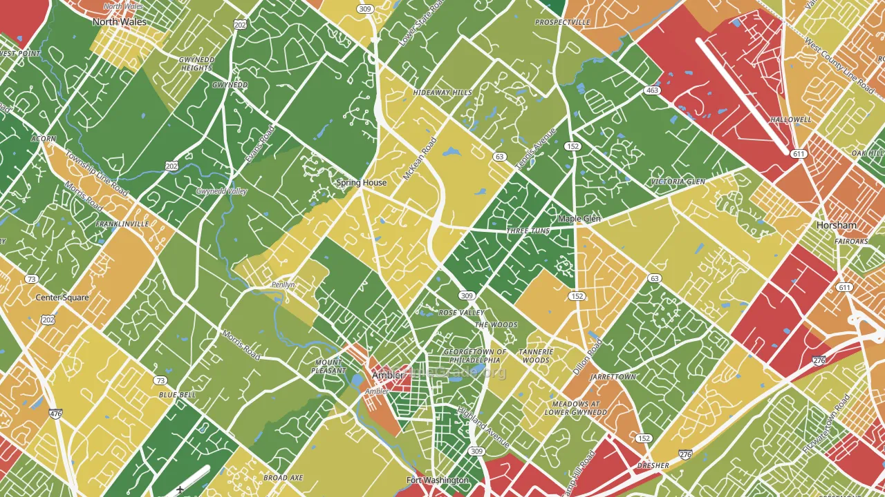 Ambler, PA Map of Theft Rates