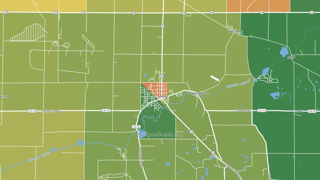Amboy, IL Map of Theft Rates