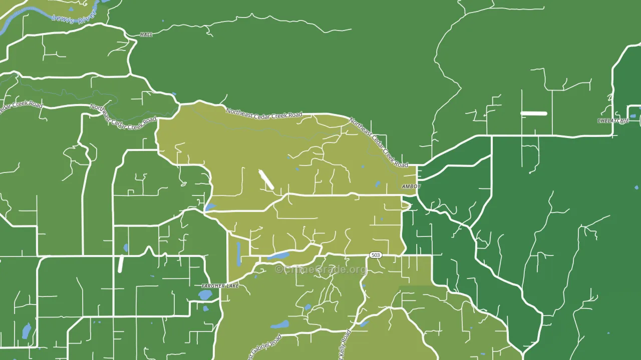 Amboy, WA Map of Theft Rates