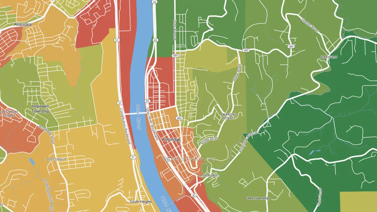 Ambridge, PA Map of Theft Rates